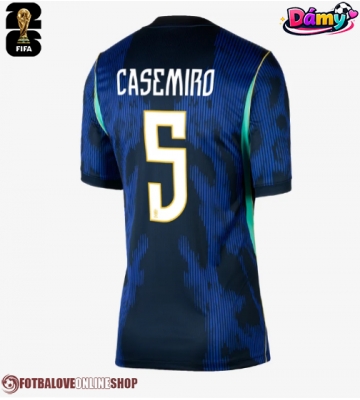 Brazílie Casemiro #5 Venkovní Dres pro Dámy MS 2026 Krátkým Rukávem